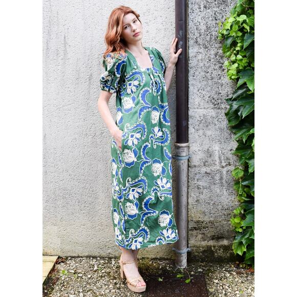 Never A Wallflower Square Neck Maxi Dress in Crewel Work New With Tags XXL - Picture 2 of 11